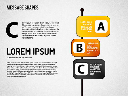 Message Shapes, Slide 7, 01502, Shapes — PoweredTemplate.com