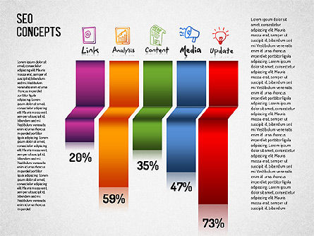 Diagrama de conceptos de SEO, Plantilla de PowerPoint, 01505, Modelos de negocios — PoweredTemplate.com