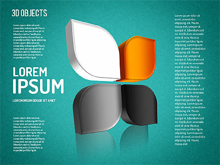 Formes de pétales 3D, Diapositive 10, 01506, Formes — PoweredTemplate.com