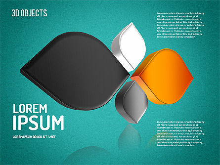 Formes de pétales 3D, Diapositive 11, 01506, Formes — PoweredTemplate.com