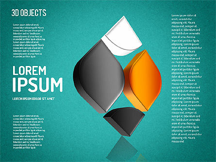 El pétalo 3D tiene gusto de las formas, Diapositiva 12, 01506, Formas — PoweredTemplate.com