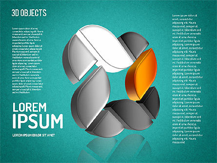 Formes de pétales 3D, Diapositive 13, 01506, Formes — PoweredTemplate.com