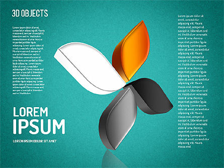 El pétalo 3D tiene gusto de las formas, Diapositiva 16, 01506, Formas — PoweredTemplate.com