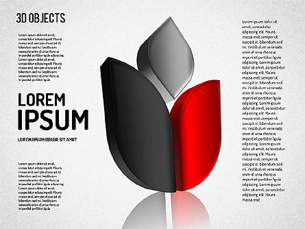 El pétalo 3D tiene gusto de las formas, Diapositiva 3, 01506, Formas — PoweredTemplate.com