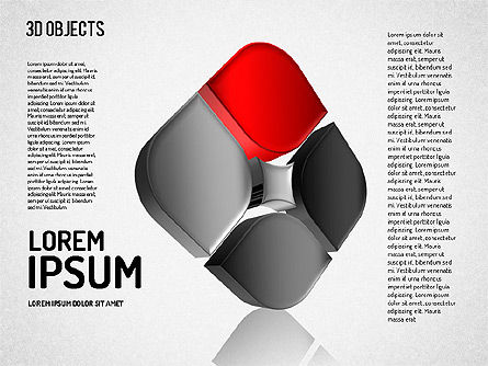 Formes de pétales 3D, Diapositive 7, 01506, Formes — PoweredTemplate.com