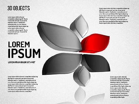 El pétalo 3D tiene gusto de las formas, Diapositiva 8, 01506, Formas — PoweredTemplate.com