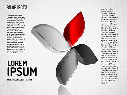 Formes de pétales 3D, Diapositive 9, 01506, Formes — PoweredTemplate.com
