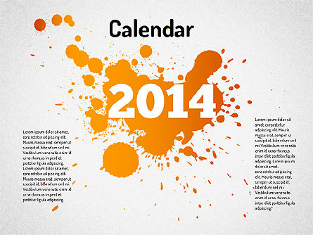 Calendario Powerpoint 2014, Gratis Modello PowerPoint, 01507, Timelines & Calendars — PoweredTemplate.com