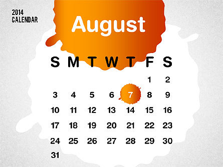 パワーポイントカレンダー2014, スライド 10, 01507, Timelines & Calendars — PoweredTemplate.com