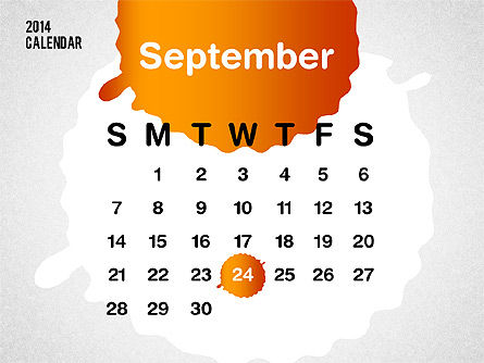 Calendario de PowerPoint 2014, Diapositiva 11, 01507, Timelines & Calendars — PoweredTemplate.com