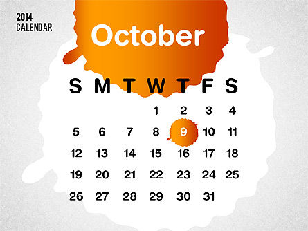 Calendrier Powerpoint 2014, Diapositive 12, 01507, Timelines & Calendars — PoweredTemplate.com
