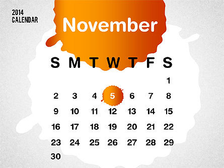 Calendrier Powerpoint 2014, Diapositive 13, 01507, Timelines & Calendars — PoweredTemplate.com