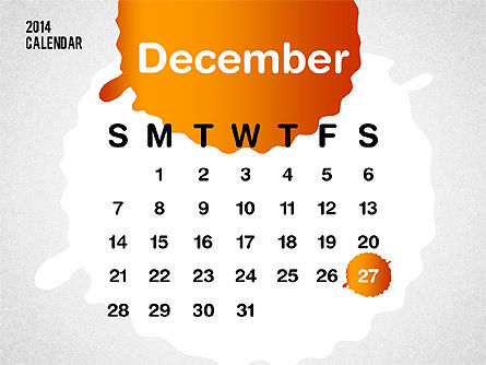 Calendrier Powerpoint 2014, Diapositive 14, 01507, Timelines & Calendars — PoweredTemplate.com