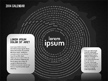 Calendrier Powerpoint 2014, Diapositive 15, 01507, Timelines & Calendars — PoweredTemplate.com