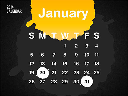 2014年powerpoint日历, 幻灯片 16, 01507, Timelines & Calendars — PoweredTemplate.com