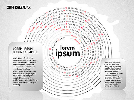 Calendrier Powerpoint 2014, Diapositive 2, 01507, Timelines & Calendars — PoweredTemplate.com