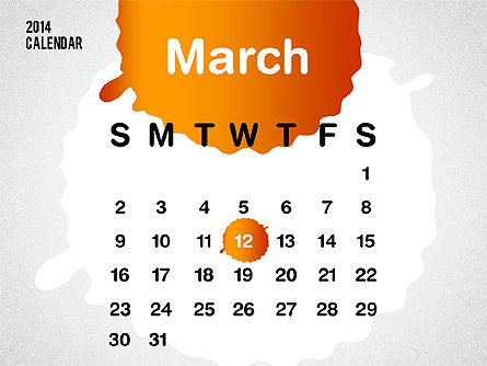 2014年powerpoint日历, 幻灯片 5, 01507, Timelines & Calendars — PoweredTemplate.com