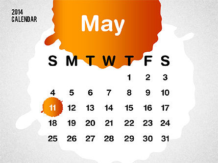 2014年powerpoint日历, 幻灯片 7, 01507, Timelines & Calendars — PoweredTemplate.com