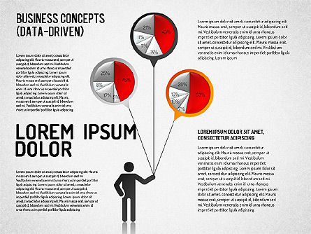 Concepts d'entreprise (pilotés par données), Modele PowerPoint, 01510, Modèles commerciaux — PoweredTemplate.com