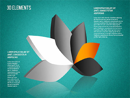 Conjunto de objetos 3D, Diapositiva 11, 01512, Formas — PoweredTemplate.com