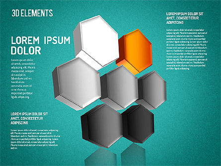 Ensemble d'objets 3D, Diapositive 12, 01512, Formes — PoweredTemplate.com