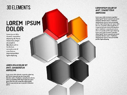 Conjunto de objetos 3D, Diapositiva 4, 01512, Formas — PoweredTemplate.com