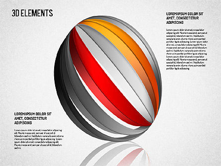 Conjunto de objetos 3D, Diapositiva 8, 01512, Formas — PoweredTemplate.com