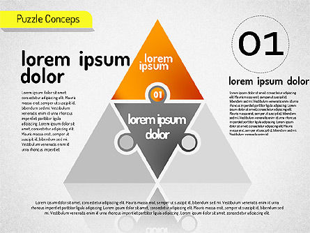 단계별 퍼즐 개념, 슬라이드 12, 01516, 단계 도표 — PoweredTemplate.com