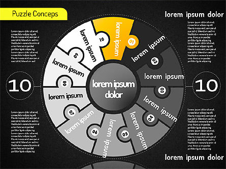 단계별 퍼즐 개념, 슬라이드 15, 01516, 단계 도표 — PoweredTemplate.com