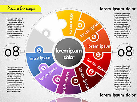 단계별 퍼즐 개념, 슬라이드 9, 01516, 단계 도표 — PoweredTemplate.com