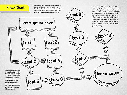 Hand Drawn Flowchart, Slide 11, 01517, Flow Charts — PoweredTemplate.com
