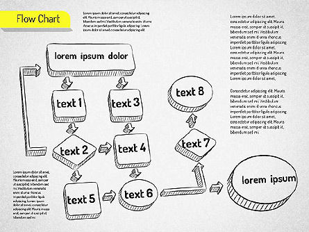 Hand getrokken flowchart, Dia 9, 01517, Stroomdiagrammen — PoweredTemplate.com