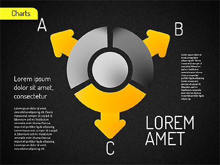 Nucleo con grafico frecce, Slide 12, 01521, Diagrammi Palco — PoweredTemplate.com