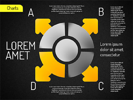 Nucleo con grafico frecce, Slide 14, 01521, Diagrammi Palco — PoweredTemplate.com