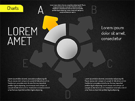 Nucleo con grafico frecce, Slide 15, 01521, Diagrammi Palco — PoweredTemplate.com