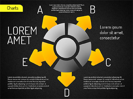 Nucleo con grafico frecce, Slide 16, 01521, Diagrammi Palco — PoweredTemplate.com