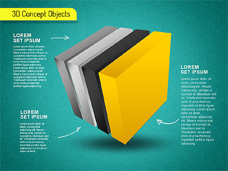 3Dキューブステージシェイプ, スライド 14, 01524, 図形 — PoweredTemplate.com