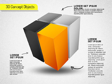3D Cube Stages Shapes, Slide 4, 01524, Shapes — PoweredTemplate.com