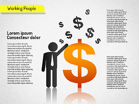 Lavorare forme persone, Modello PowerPoint, 01526, Forme — PoweredTemplate.com
