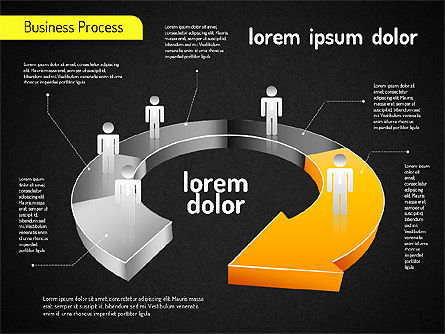 Flechas de proceso empresarial, Diapositiva 13, 01527, Diagramas de proceso — PoweredTemplate.com