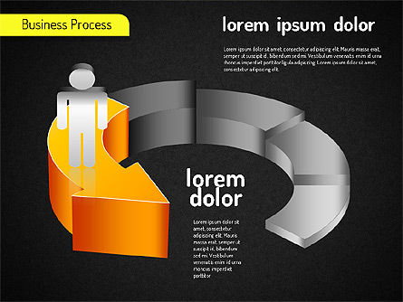 Flechas de proceso empresarial, Diapositiva 16, 01527, Diagramas de proceso — PoweredTemplate.com