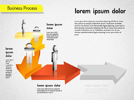 ビジネスプロセスの矢印, スライド 5, 01527, プロセス図 — PoweredTemplate.com