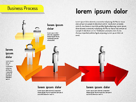 ビジネスプロセスの矢印, スライド 6, 01527, プロセス図 — PoweredTemplate.com