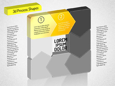 3Dチェーンプロセスの矢印の図, スライド 2, 01530, プロセス図 — PoweredTemplate.com