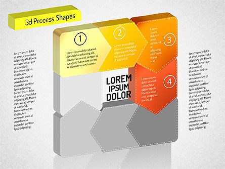 3Dチェーンプロセスの矢印の図, スライド 4, 01530, プロセス図 — PoweredTemplate.com