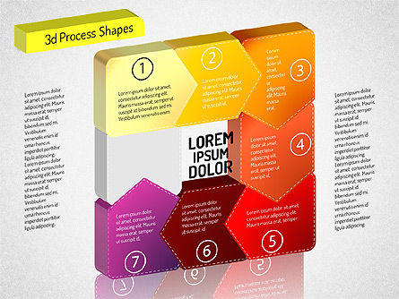 3Dチェーンプロセスの矢印の図, スライド 7, 01530, プロセス図 — PoweredTemplate.com