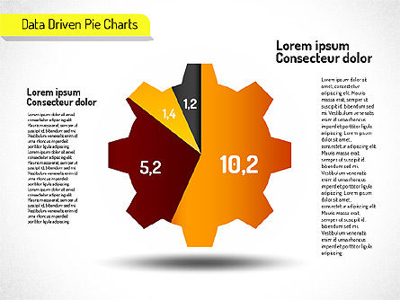 Gráficos de tarta creativa (controlados por datos), Plantilla de PowerPoint, 01533, Gráficos circulares — PoweredTemplate.com