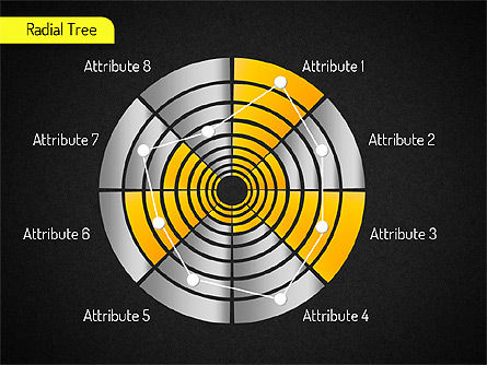 Set diagramma radiale, Slide 10, 01534, Grafici a Torta — PoweredTemplate.com