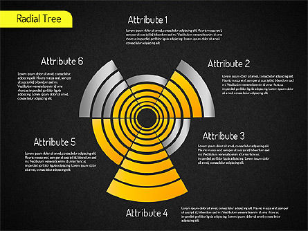 Set diagramma radiale, Slide 11, 01534, Grafici a Torta — PoweredTemplate.com