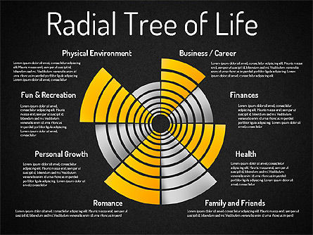 Radial chart set, Deslizar 16, 01534, Gráficos circulares — PoweredTemplate.com